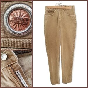 Vintage 80s 90s High Waist Tan Jeans